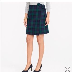 J. Crew plaid wrap skirt size 4 NWT